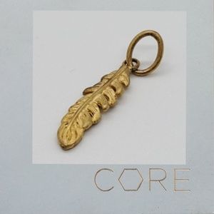 **SALE**Gold Feather Memento pendant CORE